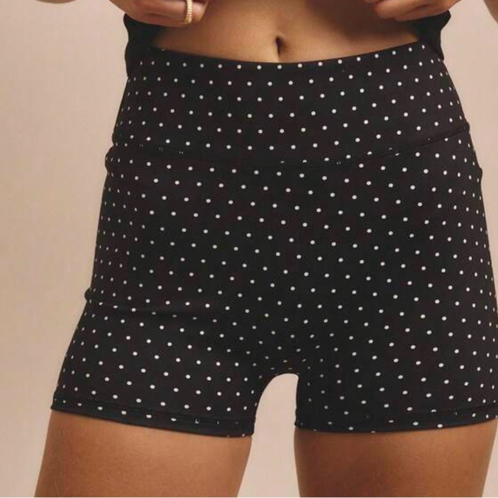 SHEIN Black and White Polka Dot Bike Shorts